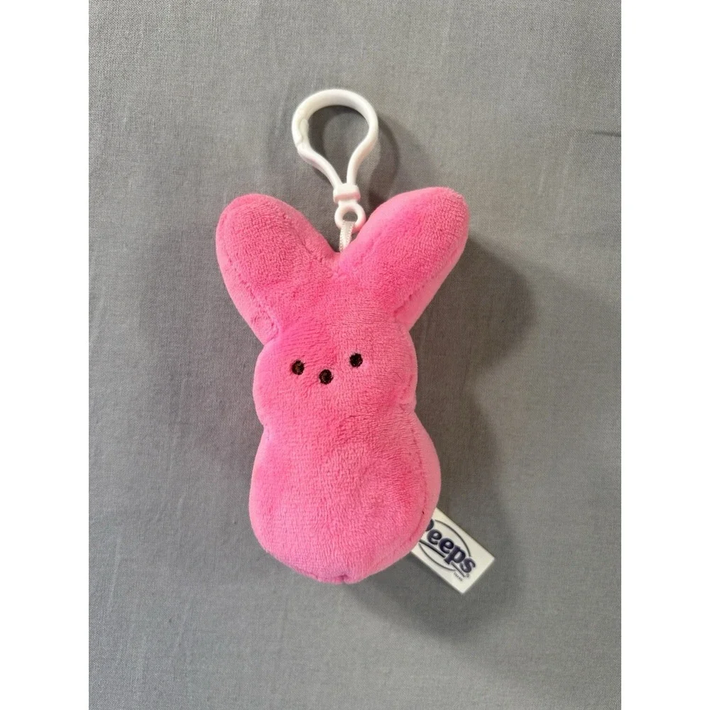 Peeps Brand Pink Bunny Keychain or Backpack Clip 4.25